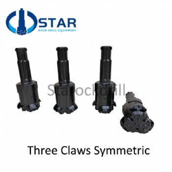 Symmetric three claws bits